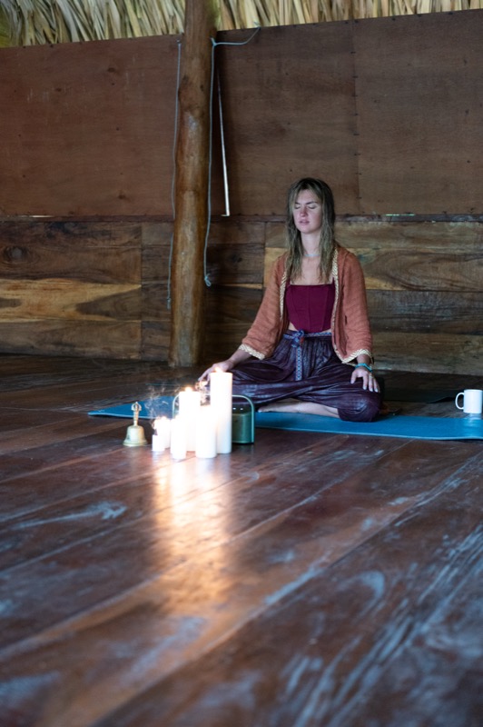 Meditation with candles at LaWayra