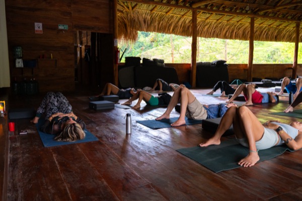 Yoga practice at LaWayra